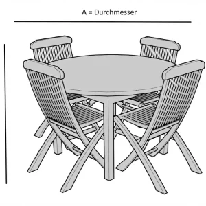 Abdeckung für runde Gartenmöbelgarnitur