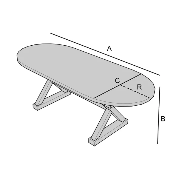 Housse de protection imperméable sur mesure pour table ovale