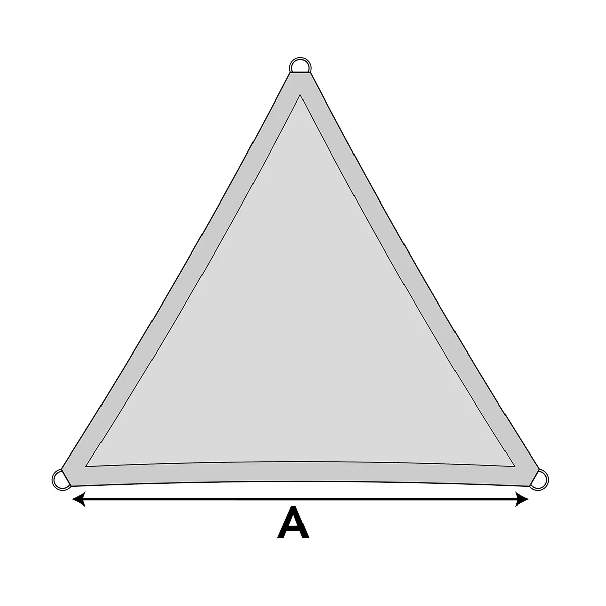 Maßgeschneiderter Sonnensegel, gleichseitiges Dreieck