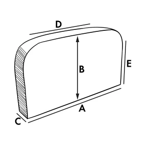 Innenkissen – Halbrund, gerade abgerundet (Rückenlehne)