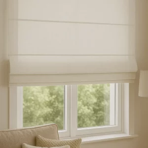 Faltrollo mit Lichtfilter – Leinenoptik