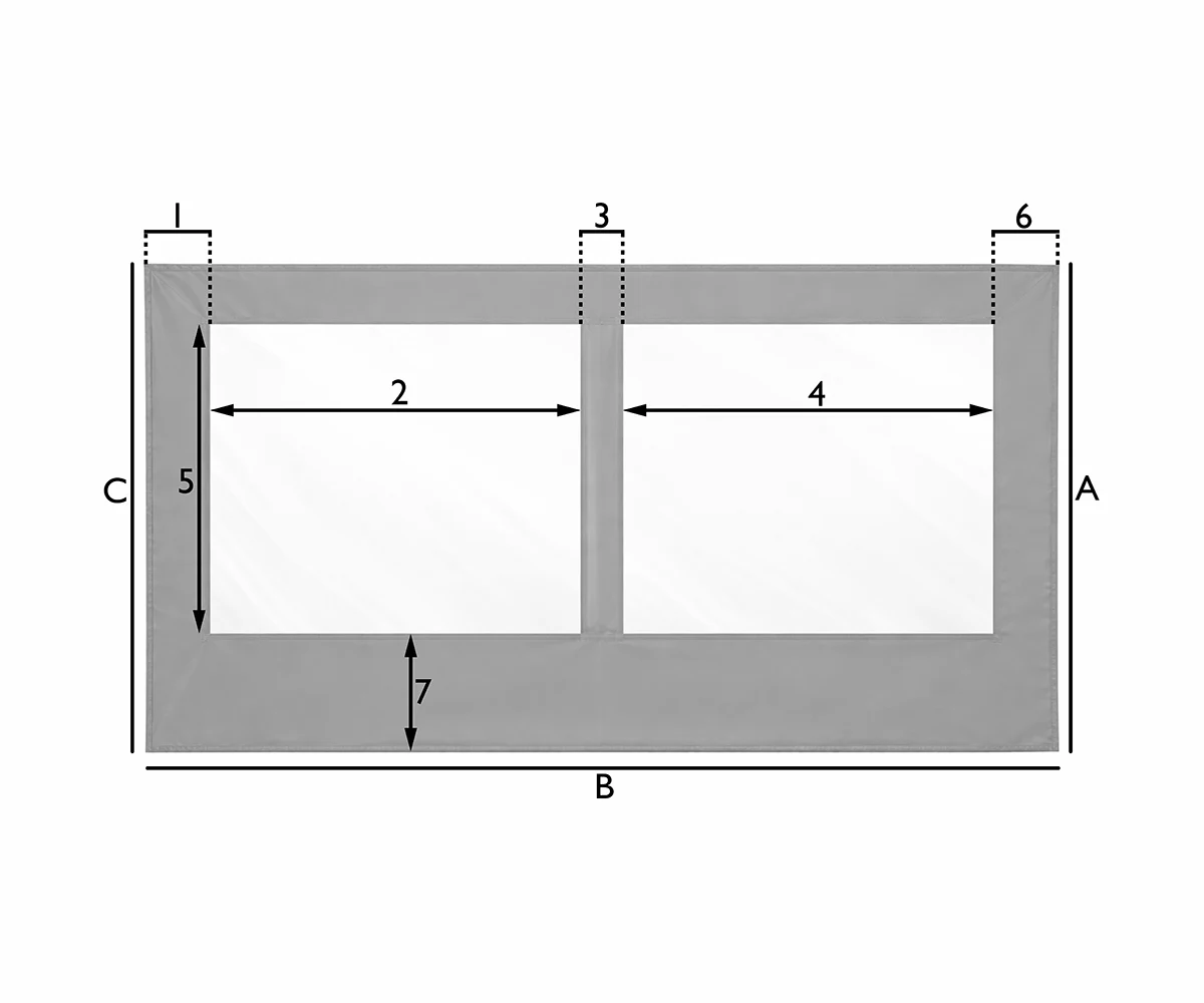 Terrassen- und Patio-Plane – 2 Fenster