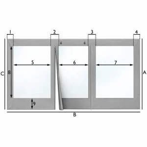 Terrassen- und Patio-Plane – 3 Fenster